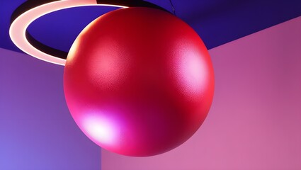 Red Ball Background with Vibrant Colors, Perfect for Background Design"