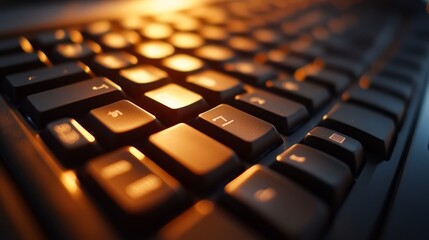 Close-Up of a Backlit Keyboard