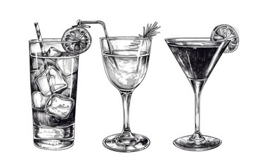 A selection of coffee, tea, and juice on a table