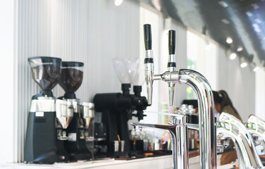 Double head coffee machine stainless steel. 