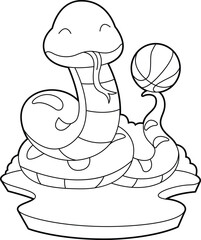 Snake Basketball player Basketball Animal Vector Graphic Art Illustration