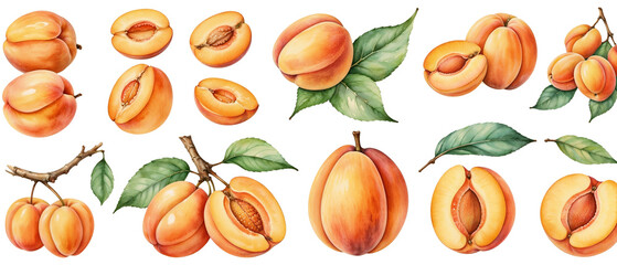 collection of peach fruit background4