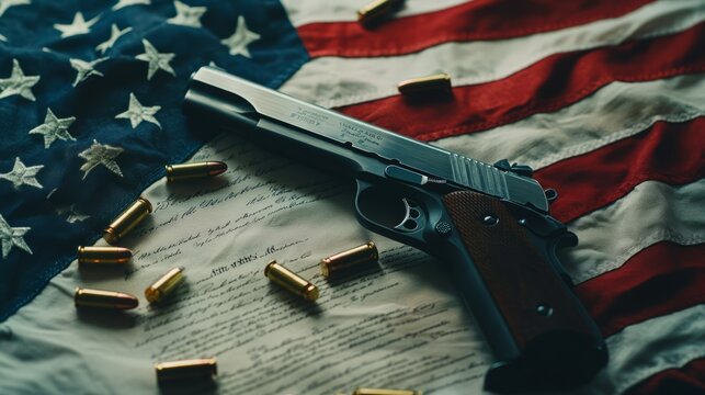 American Symbolism: Gun and Flag