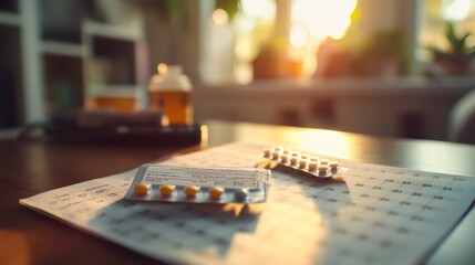 Medication and Organizer at Sunset