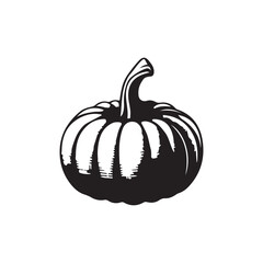 pumpkin silhouette vector design isolated on white background, Autumn pumpkin icon 