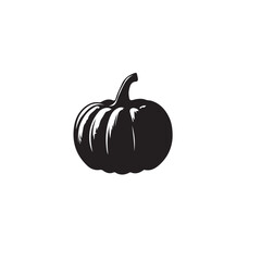 pumpkin silhouette vector design isolated on white background, Autumn pumpkin icon 