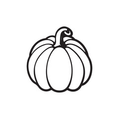 pumpkin silhouette vector design isolated on white background, Autumn pumpkin icon 