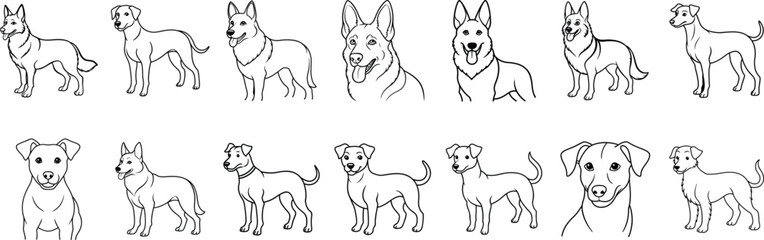 Custom Pet Outline Drawing, Dog Ear Drawing, Pet Tattoo Design, Cat body Drawing, Dog Outline, Cat Outline, Pet Outline, dog line art, Digital Line Art and Minimalist Vector Dogs, One line drawing