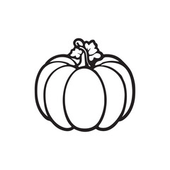 pumpkin silhouette vector design isolated on white background, Autumn pumpkin icon 