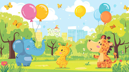 Obraz premium Vector animal background