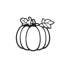pumpkin silhouette vector design isolated on white background, Autumn pumpkin icon 