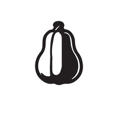 pumpkin silhouette vector design isolated on white background, Autumn pumpkin icon 