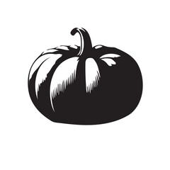 pumpkin silhouette vector design isolated on white background, Autumn pumpkin icon 