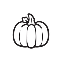pumpkin silhouette vector design isolated on white background, Autumn pumpkin icon 