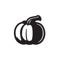 pumpkin silhouette vector design isolated on white background, Autumn pumpkin icon 