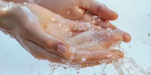 washing hands with water