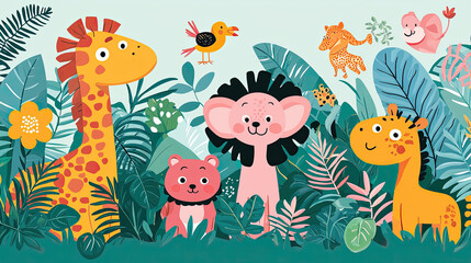 Obraz premium Vector animal background