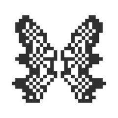 Fototapeta premium cute monochrome butterfly wings pixel art