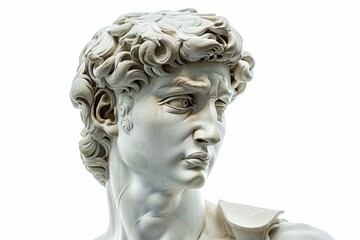 A statue of a person with curly hair, ideal for decoration or artistic purposes