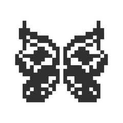 cute monochrome butterfly wings pixel art
