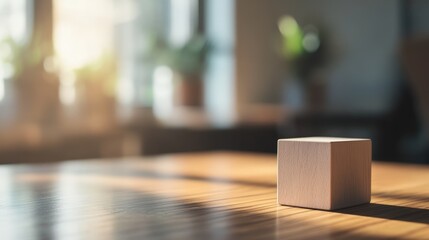 Minimalist Cube on Table