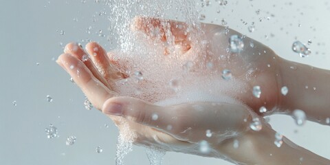 Fototapeta premium person washing hands
