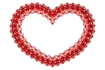 Obraz premium Heart shaped frame with red paths on white background