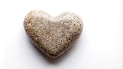 Fototapeta premium Heart-shaped stone sculpture isolated on white background