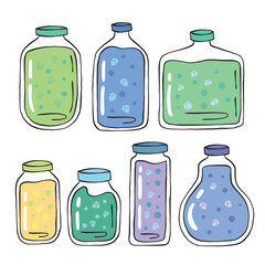 handdrawn doodle jars illustration