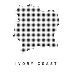 Fototapeta premium Dotted Map of Ivory Coast 