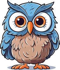 Obraz premium Adorable Owl Cartoon Style Vector Art
