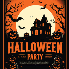 vector Halloween party invitation poster illustration