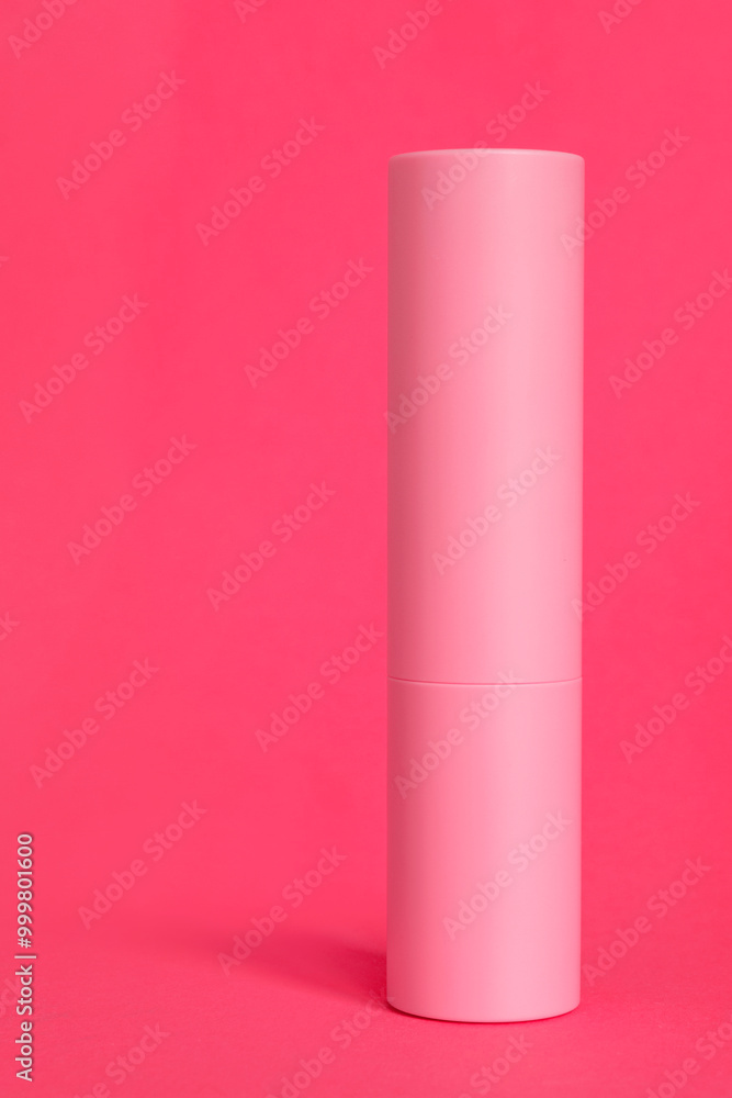 Sticker Lipstick on pink background