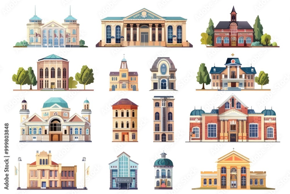 Poster collection of colorful structures
