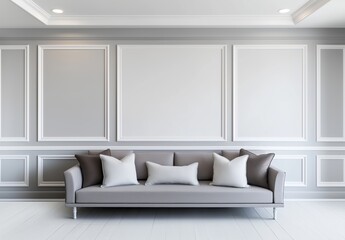 Fototapeta premium Mock up frame with minimal decor close up in home interior background, 3d render