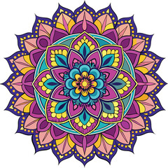 Mandala background design with lace ornament in oriental style.