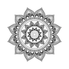 Mandala background design with lace ornament in oriental style.