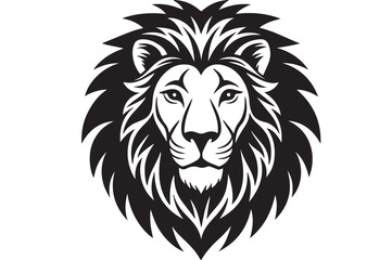 Lion head isolated on white background. Lion head vector illustration.