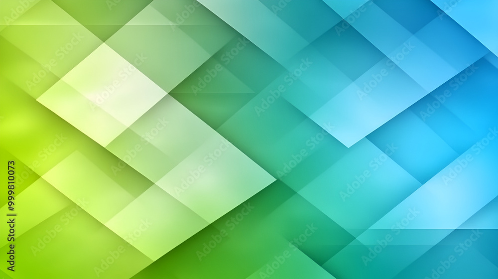 Poster colorful geometric pattern with green and blue hues creating a seamless design suitable for backgrou