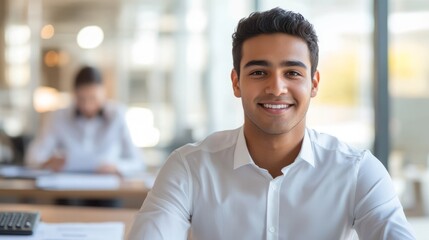 Fototapeta premium Portrait of a Young Professional in Office