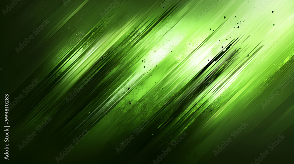 Poster dynamic green abstract pattern with streaks and light effects in a modern design for backgrounds and