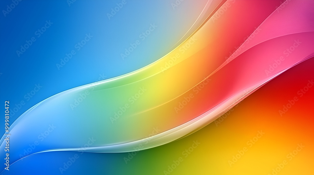 Poster vibrant abstract wave patterns blending colors smoothly in a gradient background, showcasing artistr