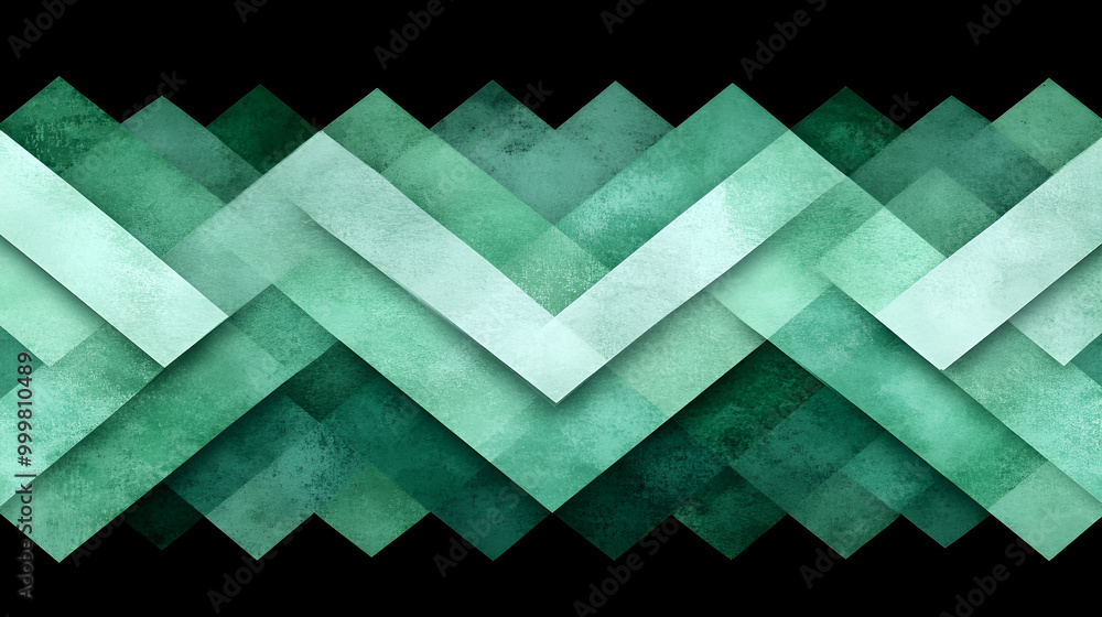 Aufkleber abstract geometric pattern with layered green shapes on a dark background showcasing modern design a