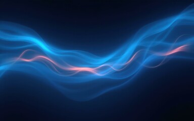 Fototapeta premium Abstract Blue and Pink Waves, Futuristic Background, Technology, Energy, Design