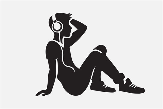 recommend clip art: A playful avatar listening to music.
