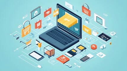 Fototapeta premium E-commerce online shopping business technology internet concept. 