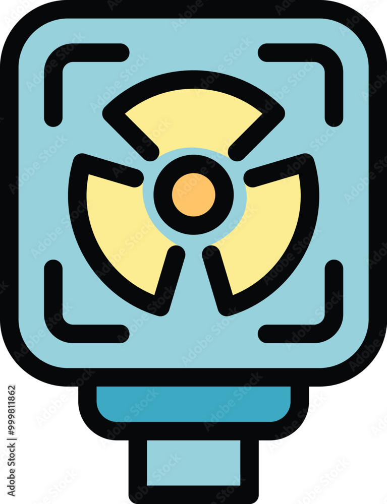 Poster geiger counter showing radiation level in color icon vector illustration for design and web isolated