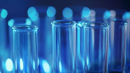 colored test tubes on a blue background	