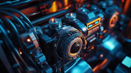 Fototapeta premium Futuristic Engine Components