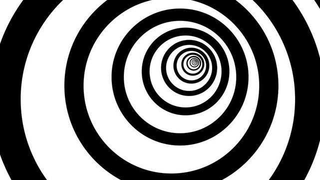 black and white spiral, spiral animation, Hypnotic Spiral Background 4K, abstract background black and white seamlessly looping circle 